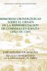 Memorias Cronologicas Sobre el Origen de la Representacion de Comedias en Espana (Ano de 1785)