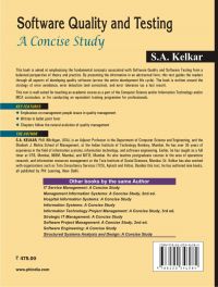 SOFTWARE QUALITY AND TESTING : A CONCISE STUDY: Book by KELKAR S. A.