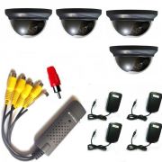 Set Of 4 colour Cctv Camera And 4 Ch Dvr With Installation Video