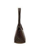 Esbeda Dark Brown Checks Pu Synthetic Material Handbag For Women