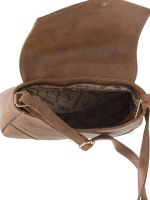 Esbeda Beige Solid Pu Synthetic Material Slingbag For Women