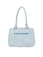Esbeda Blue Solid Pu Synthetic Material Handbag For Women