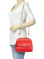 Esbeda Red Checked Pu Synthetic Material Handbag For Women