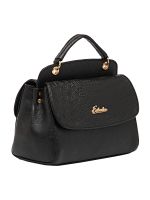 Esbeda Black Solid Pu Synthetic Material Handbag For Women