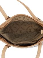 Esbeda Beige Polka Dots Pu Synthetic Material Handbag For Women(code-2175)