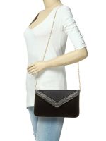 ESBEDA Black Color Solid Pu Synthetic Fabric Clutch For Women