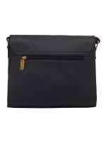 ESBEDA Black Color Solid Pu Synthetic Fabric Slingbag For Women