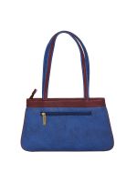 Esbeda Medium Blue & Maroon Solid Pu Synthetic Handbag For Women