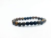 Black Onyx & Tiger Eye Crystals Stretch Bracelet For Men And Women