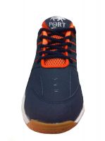 Port Men'S Synthetic Pvc Quantum Spark Blue Badminton Shoes