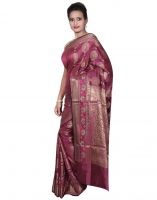 Banarasi Silk Works Party Wear Designer Purple Colour Cotton Saree For Women's(bsw42)