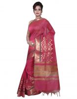 Banarasi Silk Works Party Wear Designer Beige & Pink Colour Cotton Combo Saree For Women's(bsw5_7)