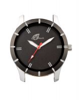 Arum Analog Black Dial With Black Leather Strap Men'S Watch