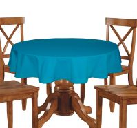 Lushomes Plain Bachelor Button Round Table Cloth - 4 Seater