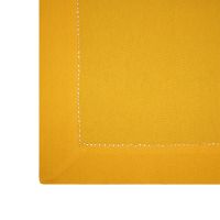 Lushomes Plain Lemon Chrome Holestitch 12 Seater Yellow Table Cover