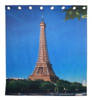 Lushomes Printed Eiffel Tower Polyster Curtains With Eyelets For Windows