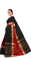 Ruchika Fashion Women's Cotton Silk Saree With Blouse Piece Material (code - Angi-blackred )