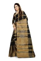 Ruchika Fashion Women's Cotton Silk Saree With Blouse Piece Material (code - Aashiqee_black)