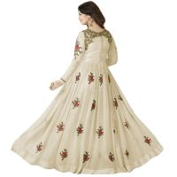 Bollywood Replica Designer Beautiful Aisha Takiya Off White  Flower Printed Long Anarkali Suit