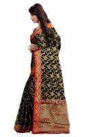 Holyday Womens Banarasi Silk Thread Saree_ Black (with Blouse)