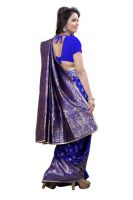 Holyday Womens Tassar Silk Self Design Saree, Blue (banarasi_beauty_blue)