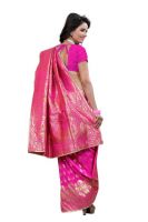 Holyday Womens Tassar Silk Self Design Saree, Pink (banarasi_beauty_pink)