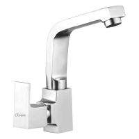 Oleanna Square Brass Swan Neck Silver Water Mixer