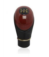 Autoright Type R Leatherette & Wooden Finished 5 Speed Manual Transmission Gear Black Knob For Hyundai Eon