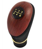 Autoright Type R Leatherette & Wooden Finished 5 Speed Manual Transmission Gear Black Knob For Hyundai Eon