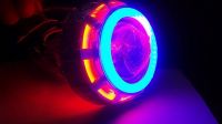 Autoright Projector Lamp LED Headlight Lens Projector Blue White And Red For Hero Motocorp Splendor Pro Classic