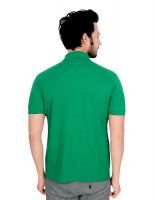 Aimery Green Solid Regular Fit Polo Neck Men's T-shirt