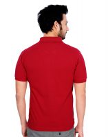 Aimery Pink Solid Regular Fit Polo Neck Men's T-shirt With Short Sleeve