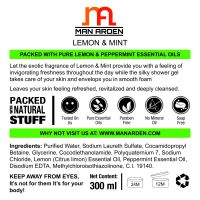 Man Arden Lemon & Mint Luxury Shower Gel - Lemon & Peppermint Essential Oils Body Wash - 300 Ml