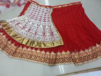 Palash Fashion's Royal Looking Red And Cream Color Georgette And Net Designer Wedding Lehengas (product Code - Pls-ts-9508)