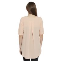VIRO Round Neck Georgette fabric Orange color Top for women