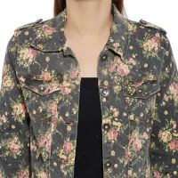 VIRO Classic Collar Denim fabric Denim color Jacket for women