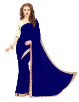 Shree Mira Impex Blue Georgette Saree Sari With Blouse Piece (mira-58)