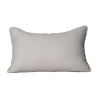 Monogram Light Grey Rectangular Cotton Cushion Cover Hand Printed-5 Pcs Set-Light grey