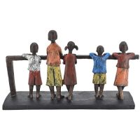 Five Children Standing Polyrein Home Decoration Show Piece