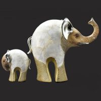 Set Of Two Elephant With Baby Polyresin Home Decoration Show Piece