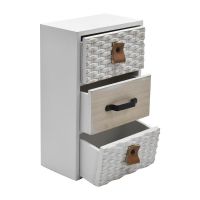 Mini Cabinet With Multi 3 Drawer For Storage - White/cream