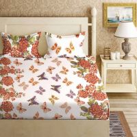 Pure Cotton Double Bedsheet & 2 Pillow Covers from Panipat - Ethnic motifs