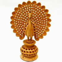 Arts Of India Wooden Handcrafted Dancing Peacock