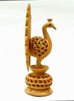 Arts Of India Wooden Handcrafted Dancing Peacock