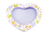 Heart Shape Tin Box Chocolate Packaging Box With Clear Window