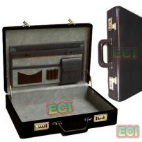 Black Leather Executive Briefcase Vintage Gents CEO Office Bag Attachi case