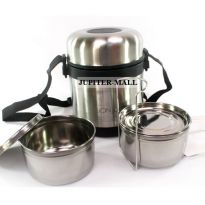 2 Container BONJOUR Insulated Hot Lunch Pack Tiffin Box Home Picnic -05
