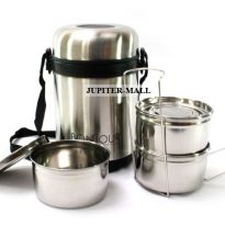 3 Container BONJOUR Insulated Hot Lunch Pack Tiffin Box Home Picnic -06