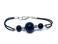 Black Onyx Bracelet Men & Women Bracelet For Reiki Healing - Code ( BLKADJSTBR )