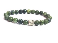 Natural Green Jade Super Quality Buddha Powered Bracelet For Men & Women ( Code GRNJDSUPERBDBR )